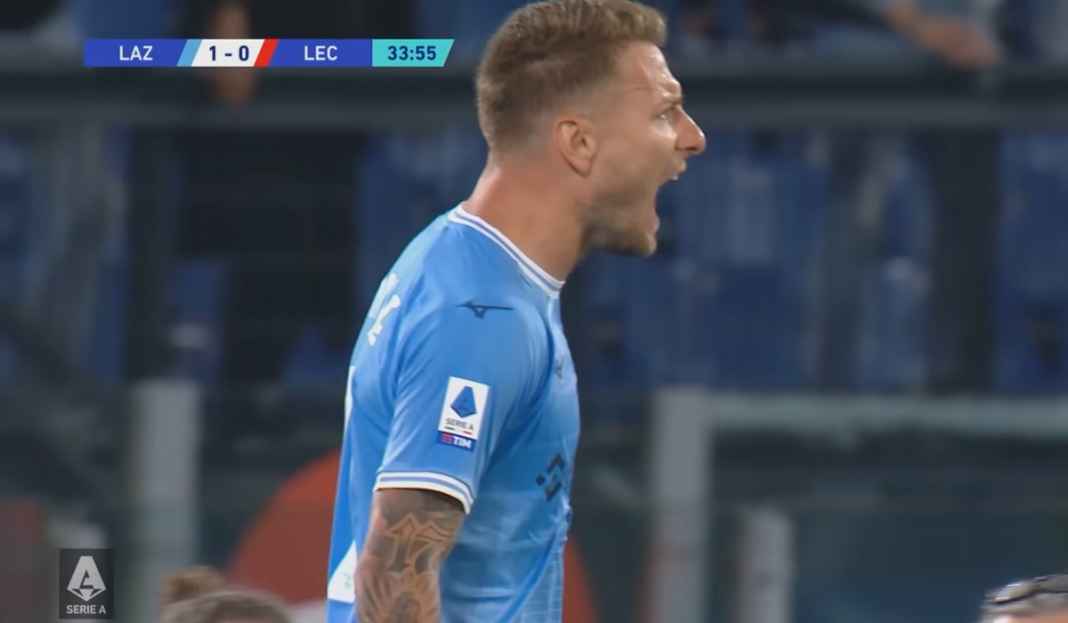Ciro Immobile rayakan gol ke gawang Lecce Prediksi Udinese vs Lazio, Empat Pertemuan Terakhir Kedua Tim Selalu Berakhir Imbang