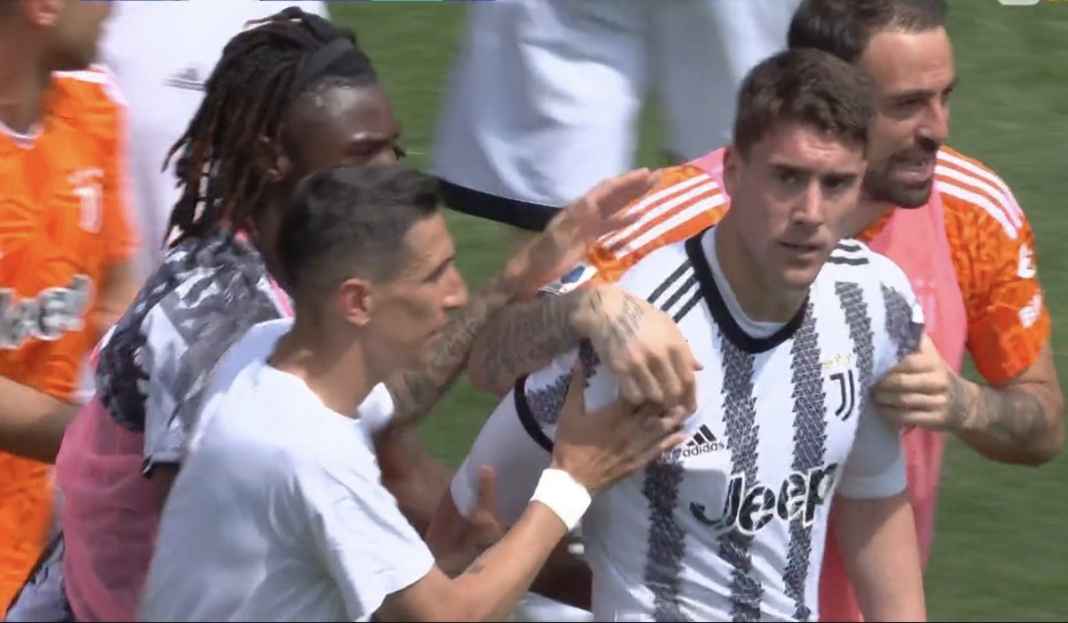 Dusan Vlahovic rayakan gol ke gawang Atalanta Prediksi Juventus vs Cremonese, The Old Lady Incar Hattrick Menang, Menjauh di Dua Besar
