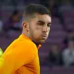 Ferran Torres dalam sebuah sesi pemanasan di Barcelona