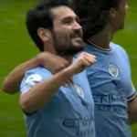 Ilkay Gundogan usai mencetak gol di laga melawan Leeds United