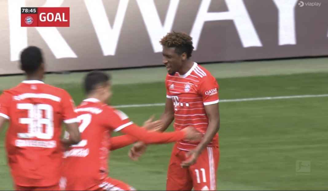 Kingsley Coman rayakan gol Bayern Munchen Prediksi Werder Bremen vs Bayern Munchen, Buka Keunggulan Empat Poin di Puncak, Die Roten!
