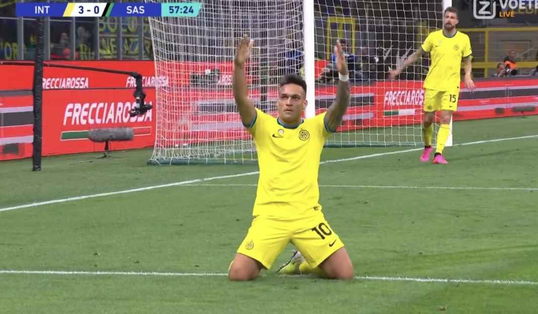 Lautaro Martinez rayakan gol ke gawang Sassuolo Inter Milan Pagari Trio Bintang di Tengah Minat Liverpool, Manchester United dan Spurs