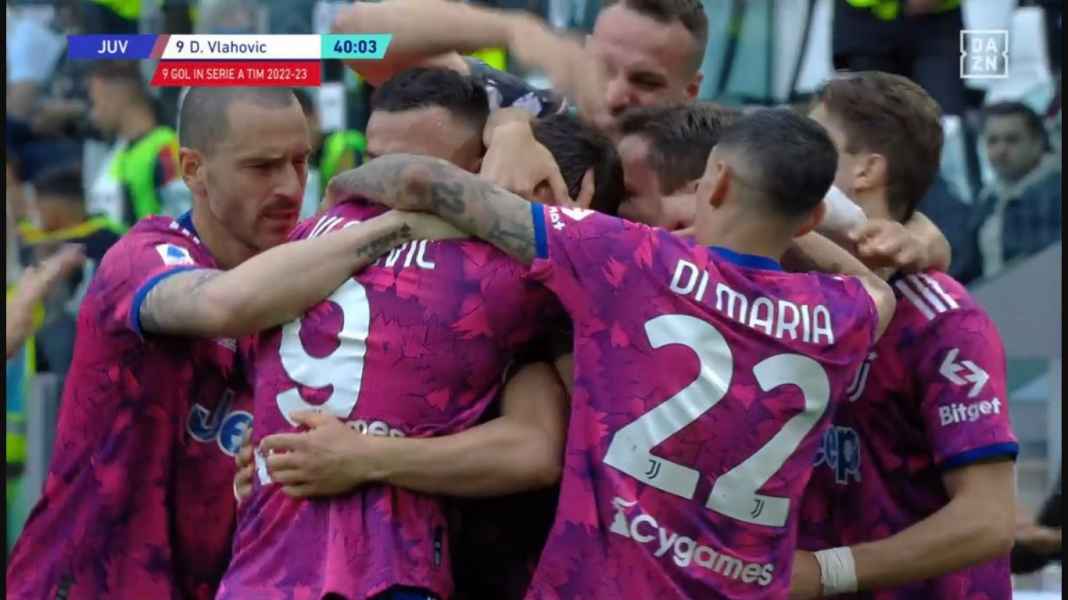 Perayaan gol Dusan Vlahovic Menang Atas Lecce, Juventus Tembus Urutan Dua Liga Italia, Lazio Tergusur, Roma Posisi Tujuh!!