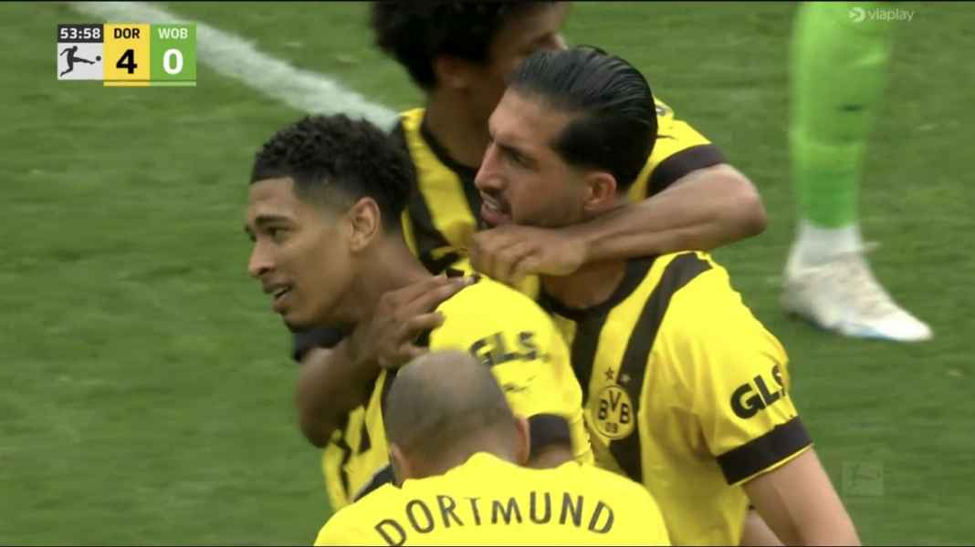 Perayaan gol Jude Bellingham Dortmund Sesali Hasil Draw di Bochum, Menang 5 Gol Kontra Wolfsburg Tetap Gak Bisa Lewati Bayern