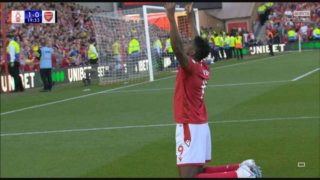 Perayaan gol Taiwo Awoniyi Tak Perlu Tunggu Besok, Arsenal Pastikan Manchester City Juara Liga Inggris Malam Ini