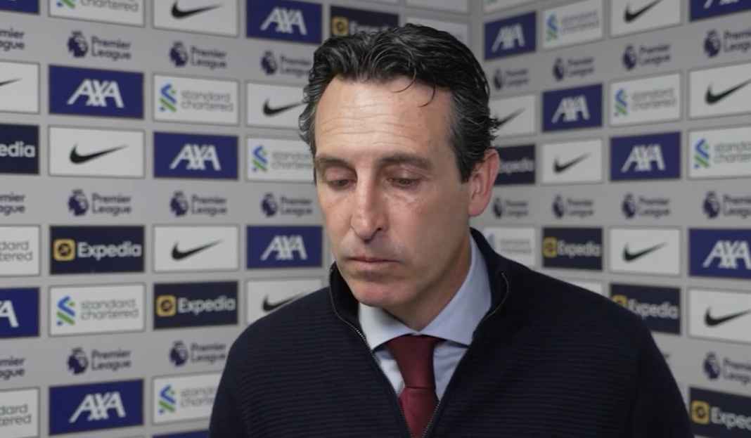 Unai Emery bangga dengan penampilan Villa Unai Emery Bangga Aston Villa Sanggup Curi Satu Poin di Kandang Liverpool