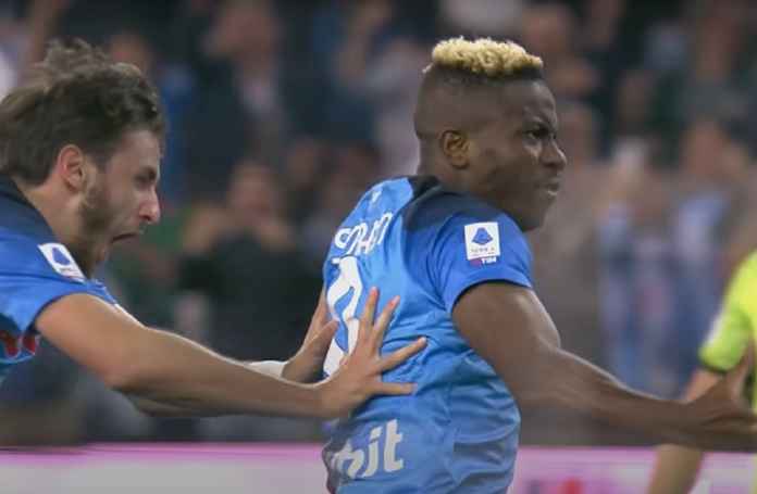 Victor Osimhen Usai Mencetak Gol ke Gawang Udinese