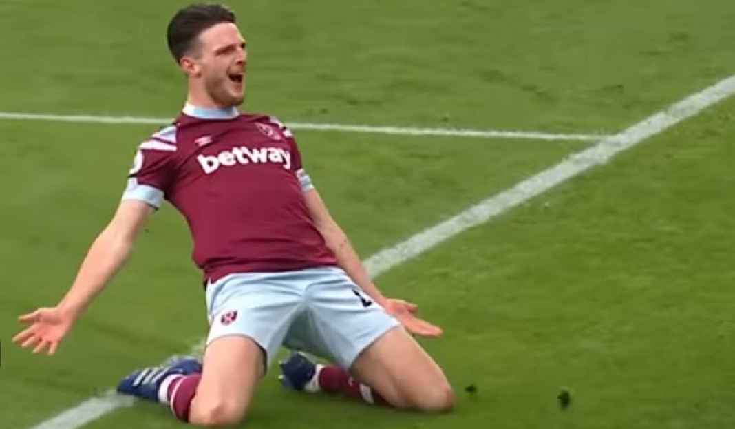 Declan Rice Selebrasi Setelah Bikin Gol untuk West Ham Wah Gawat, Iming-iming Bisa Buat Declan Rice Batal Cabut!