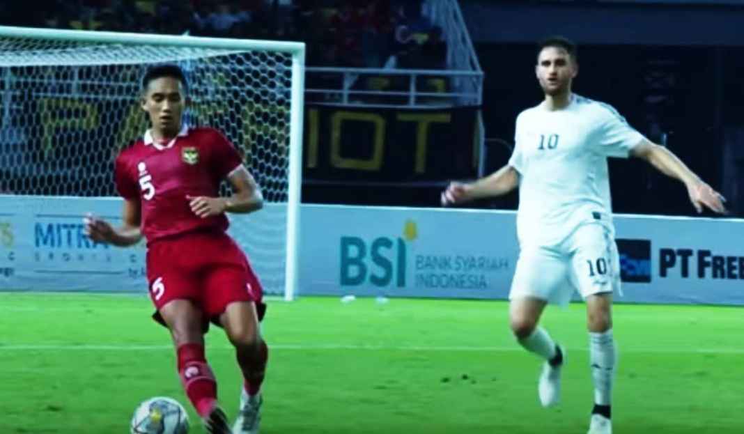 Duel Pemain Timnas Indonesia Rizky Ridho dengan Pemain Palestina Tahan Imbang Palestina, Erick Thohir: Modal Bagus Timnas Indonesia Hadapi Argentina