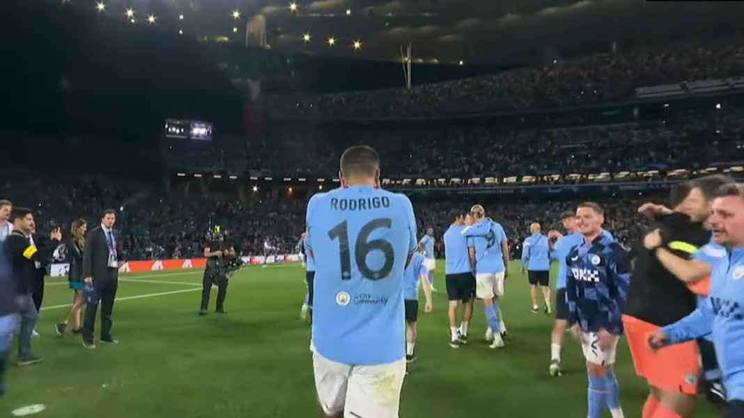 Perayaan para pemain Manchester City Ogah Cuma Treble, Satu Pemain Manchester City Incar 8 Trofi Satu Tahun Ini