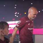 Andres Iniesta saat perpisahan dengan Vissel Kobe