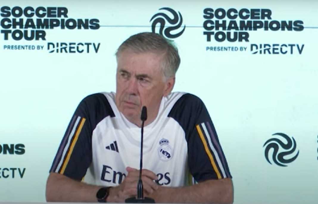 Carlo Ancelotti dalam jumpres tur pramusim Real Madrid