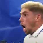 Federico Valverde usai mencetak gol untuk Real Madrid