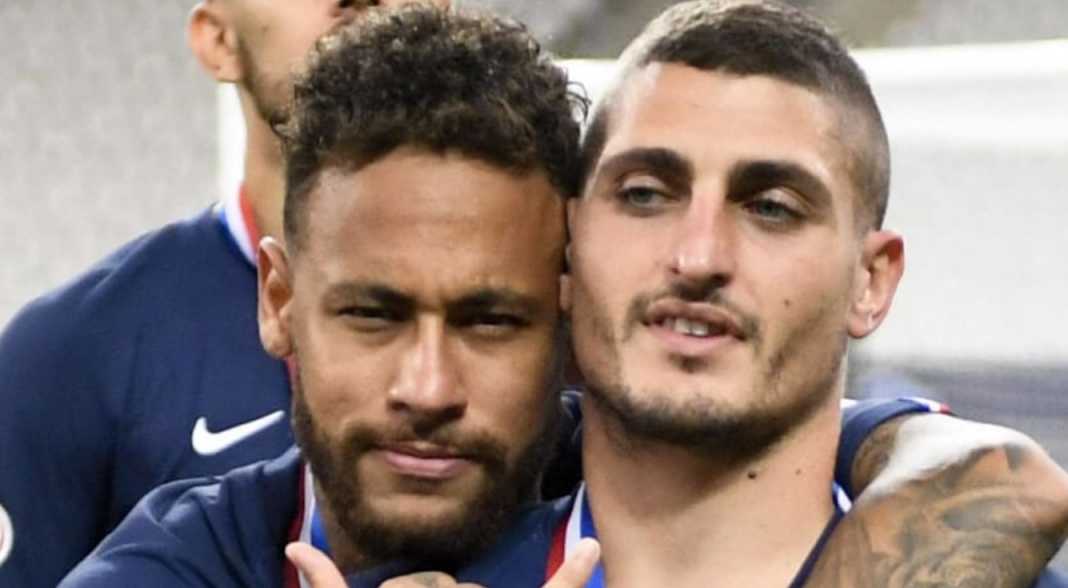 Neymar dan Marco Verratti pemain PSG Neymar dan Marco Verratti pemain PSG