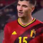 Thomas Meunier saat membela Timnas Belgia