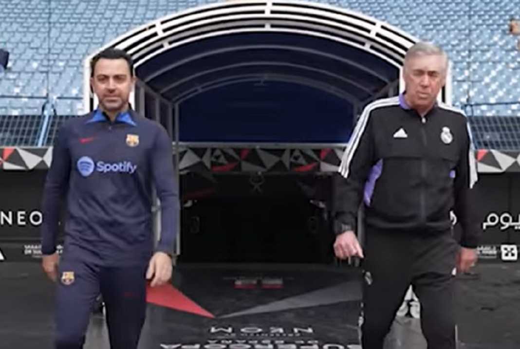 Xavi dan Ancelotti jelang sebuah laga Barcelona vs Real Madrid Xavi dan Ancelotti jelang sebuah laga Barcelona vs Real Madrid