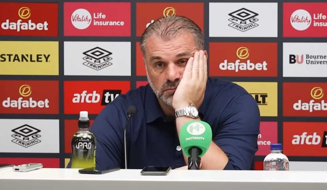 Ange Postecoglou di konferensi pers Tottenham Hotspur