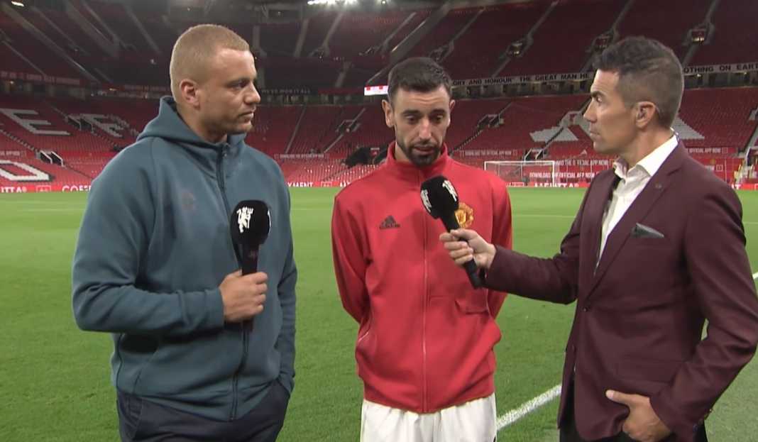 Bruno Fernandes dalam wawancara dengan MUTV Bruno Fernandes Senang Dengan Daya Juang Manchester United, Meski Tidak Bermain Bagus