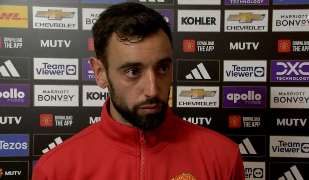 Bruno Fernandes dalam wawancara usai pertandingan Manchester United Bruno Fernandes Sebut Manchester United Penuh Sejarah Dengan Kemenangan Comeback