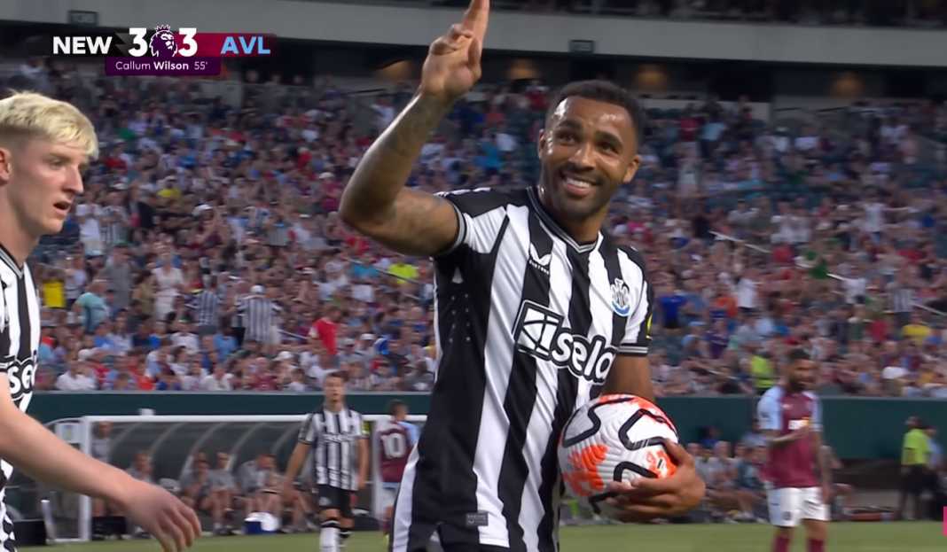 Callum Wilson rayakan gol ke gawang Aston Villla Prediksi Liga Inggris : Unai Emery Bawa Sejumlah Masalah Saat Tandang ke Newcastle
