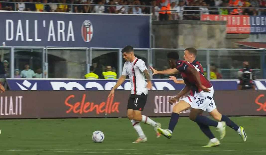 Christian Pulisic diLaga Bologna vs AC Milan Bologna vs AC Milan, Debut Manis Christian Pulisic di Serie A