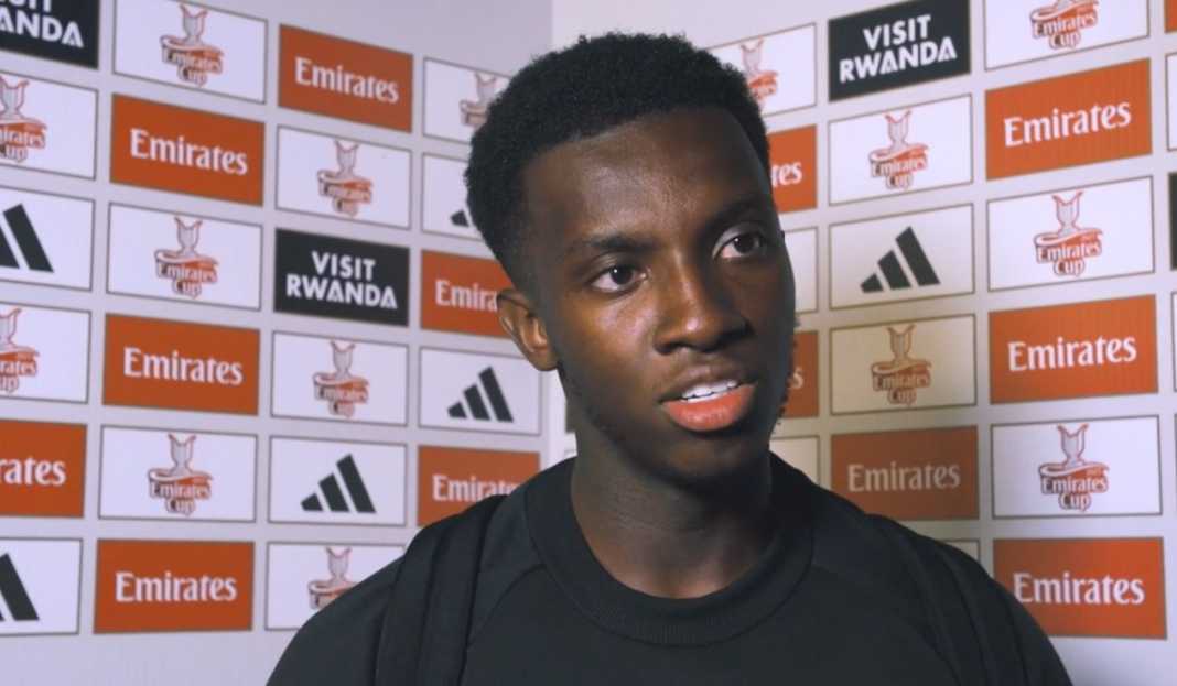 Eddie Nketiah bahas kemenangan Arsenal Eddie Nketiah Ungkap Perasaan Bahagianya Usai Jadi Kapten Arsenal di Piala Emirates