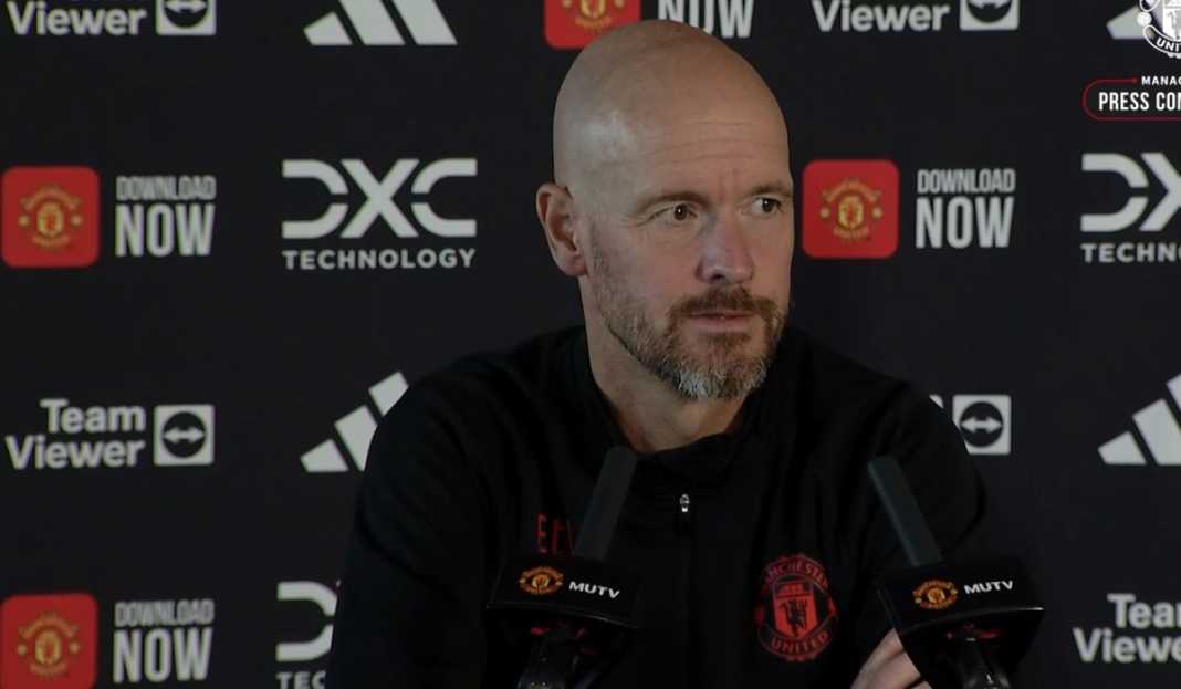 Erik ten Hag dalam konferensi pers Manchester United Jelang Kontra Spurs, Ten Hag Bicarakan Soal Masa Depan Maguire dan Cedera Martinez
