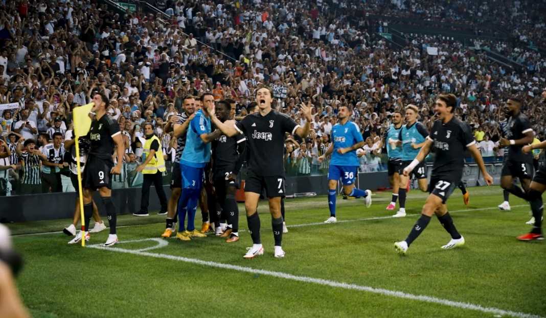Federico Chiesa rayakan gol bersama rekan-rekannya di Juventus Prediksi Liga Italia : Minim Masalah Cedera, Juventus Bidik Dua Kemenangan Beruntun