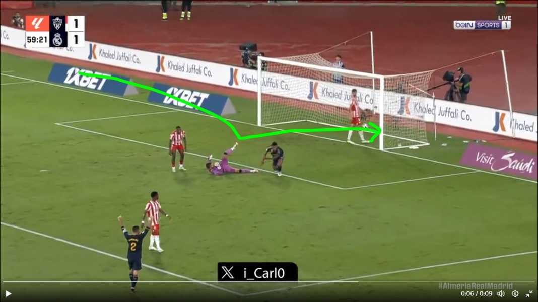 Gol kedua Jude Bellingham ke gawang Almeria Jude Bellingham Dua Gol Bagi Real Madrid, Nilai 1,7 Triliun Mulai Terasa Murah!