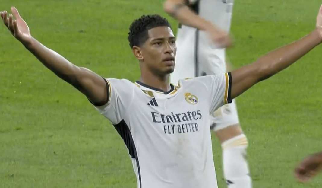 Jude Bellingham saat rayakan gol ke gawang Bilbao Prediksi Liga Spanyol : Bakal Jadi Debut Kepa Arrizabalaga Bagi Real Madrid di Almeria