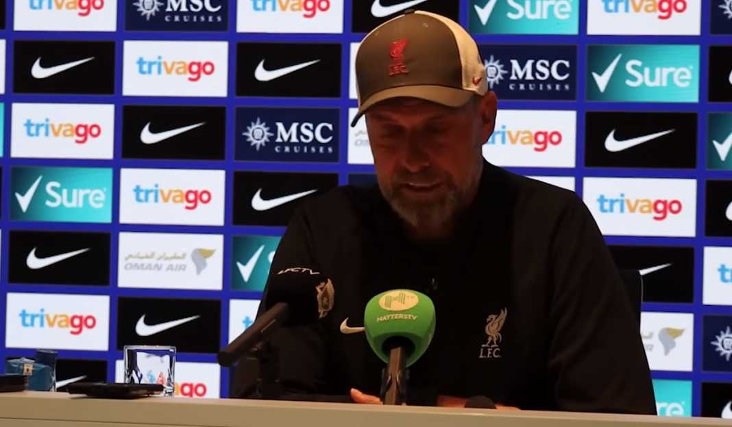 Jurgen Klopp di konferensi pers pasca pertandingan Jurgen Klopp Nilai Hasil Imbang Sudah Adil, Jelaskan Kenapa Mohamed Salah Ditarik Keluar