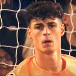 Kepa Arrizabalaga dalam sebuah laga yang dimainkan Chelsea