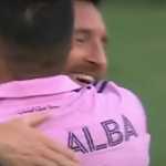 Lionel Messi dan Jordi Alba usai mencetak gol untuk Inter Miami
