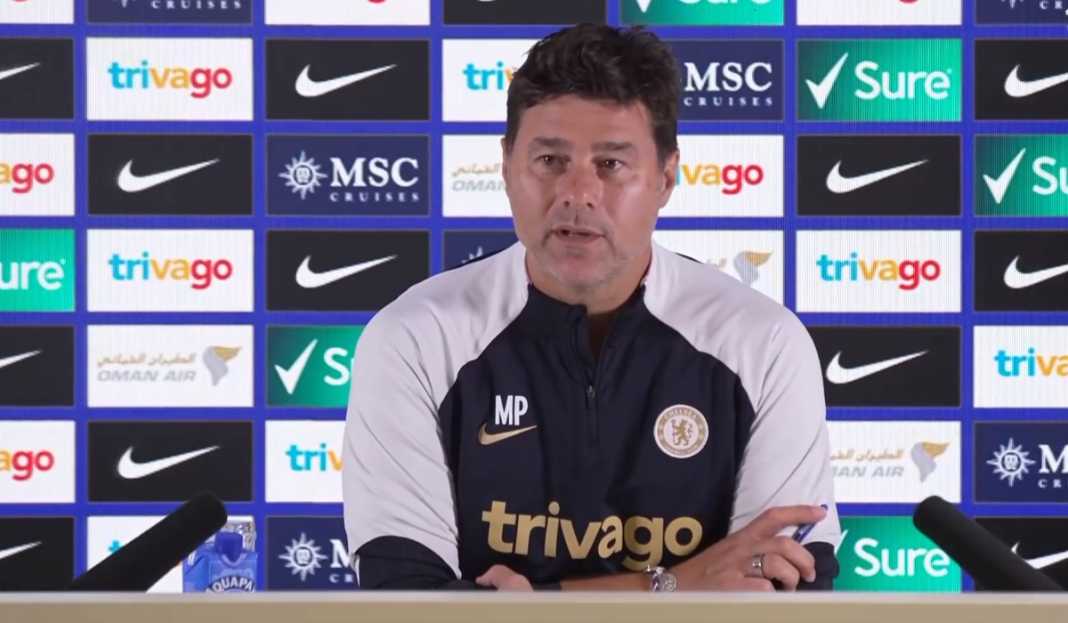 Mauricio Pochettino di konferensi pers Pochettino Bahas Persiapan Timnya Hadapi Liverpool dan Prioritas Transfer The Blues