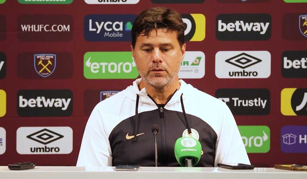 Mauricio Pochettino di konferensi pers Chelsea Mauricio Pochettino Tetap Senang Meski Chelsea Kalah, Dua Alasan Ini Penyebabnya