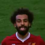 Mohamed Salah usai mencetak gol untuk Liverpool