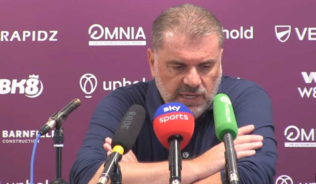Ange Postecoglou di konferensi pers Tottenham Ange Postecoglou Gembira Bukan Main Tottenham Menang Telak Atas The Clarets