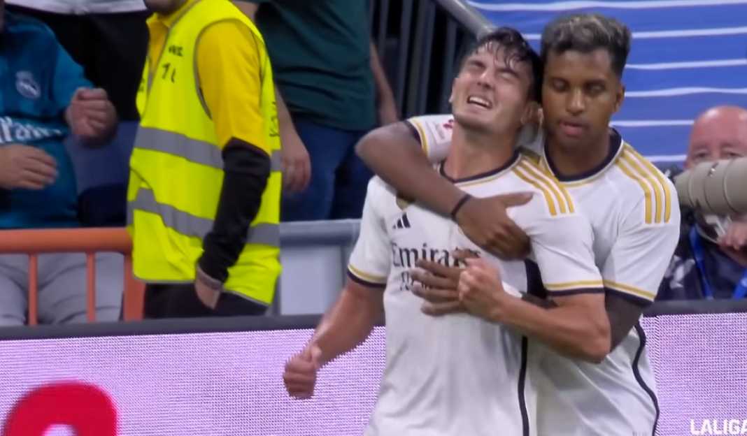 Brahim Diaz dan Rodrygo Goes rayakan gol Musim Lalu Kalah 4-2, Sekarang Tanpa Tiga Bek Tengah, Real Madrid Bakal Kalah Berapa?