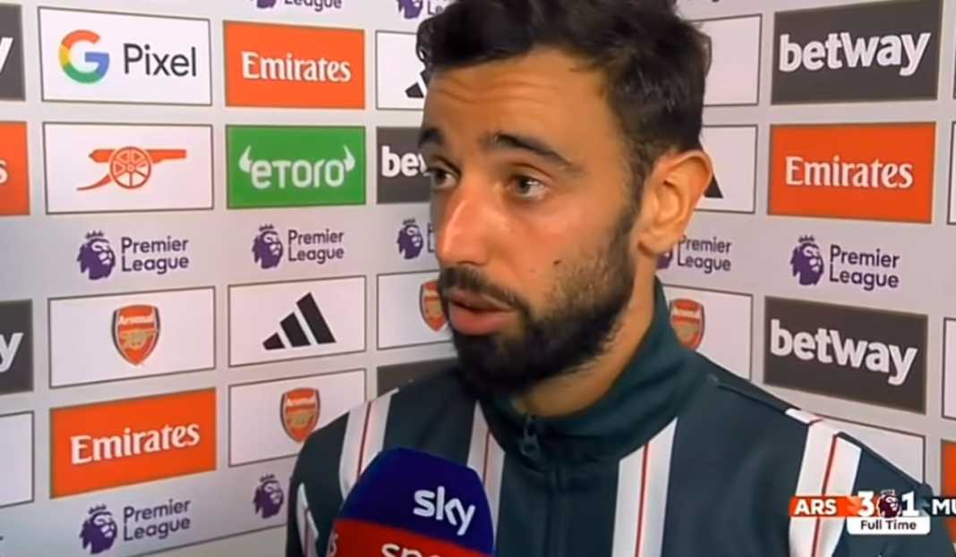 Bruno Fernandess dalam wawancara usai pertandingan Bruno Fernandes Senang Dengan Mentalitas dan Semangat Timnya Meski Dikalahkan Arsenal