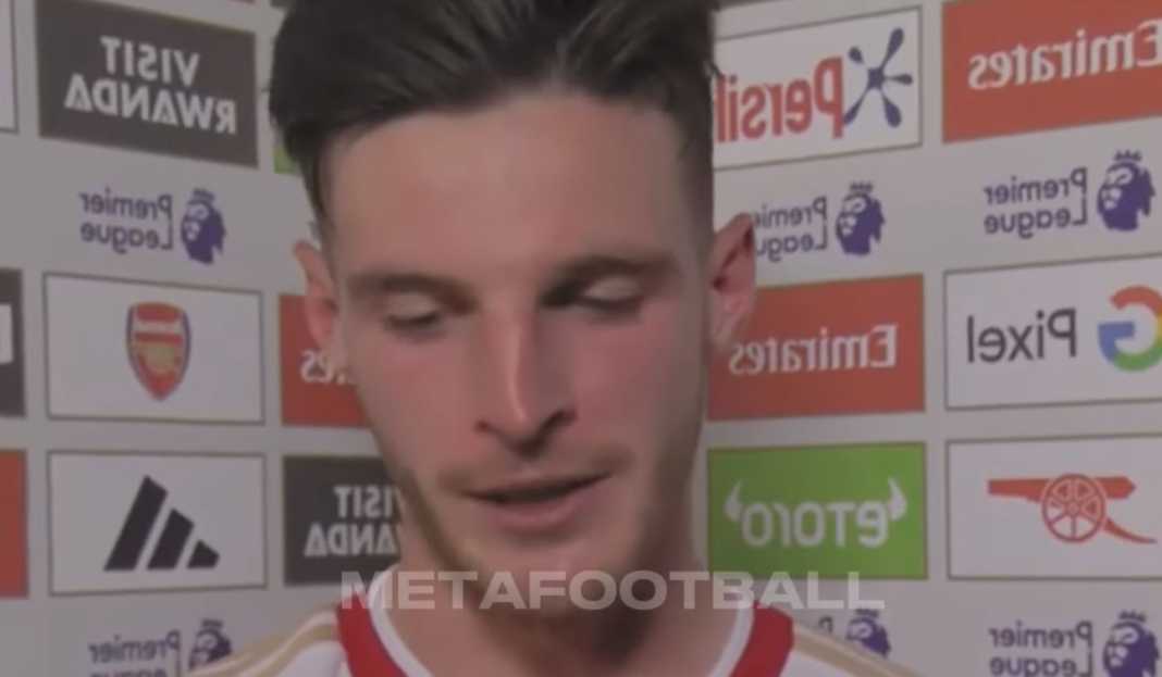 Declan Rice dalam wawancara usai pertandingan Arsenal Declan Rice Ungkap Rasanya Cetak Gol Pertama Bagi Arsenal di Tengah Dukungan Para Fans
