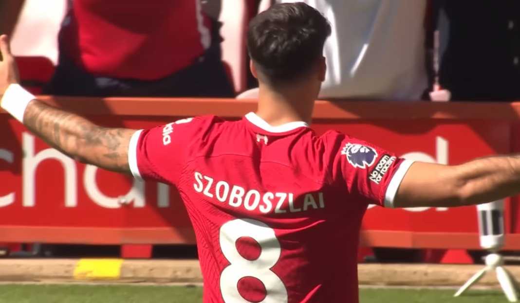 Dominik Szobolszlai saat rayakan gol untuk Liverpool Tentang Dominik Szoboszlai: Perjuangan dan Tekadnya untuk Kesuksesan Liverpool