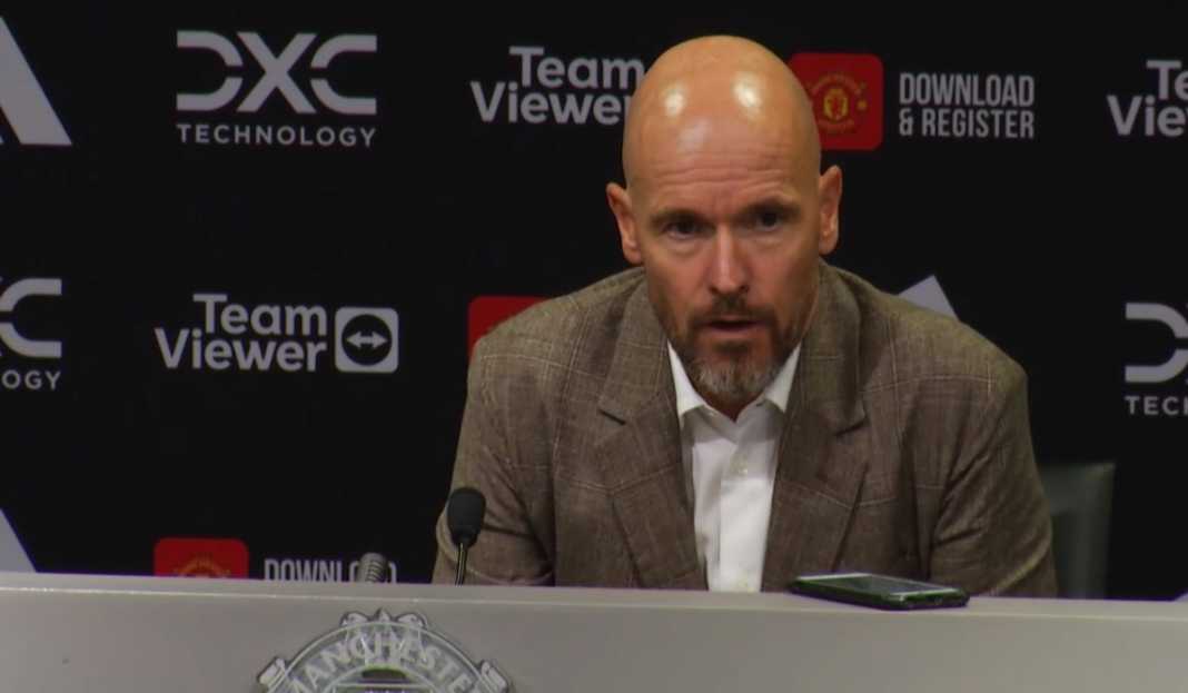 Erik ten Hag di konferensi pers Manchester United Erik ten Hag Jelaskan Kekalahan Manchester United di Kandang Tadi Malam