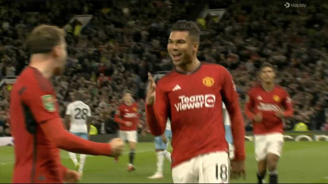 Gol Casemiro ke gawang Crystal Palace Manchester United Menang Mudah di Carabao Cup, Kalahkan The Eagles