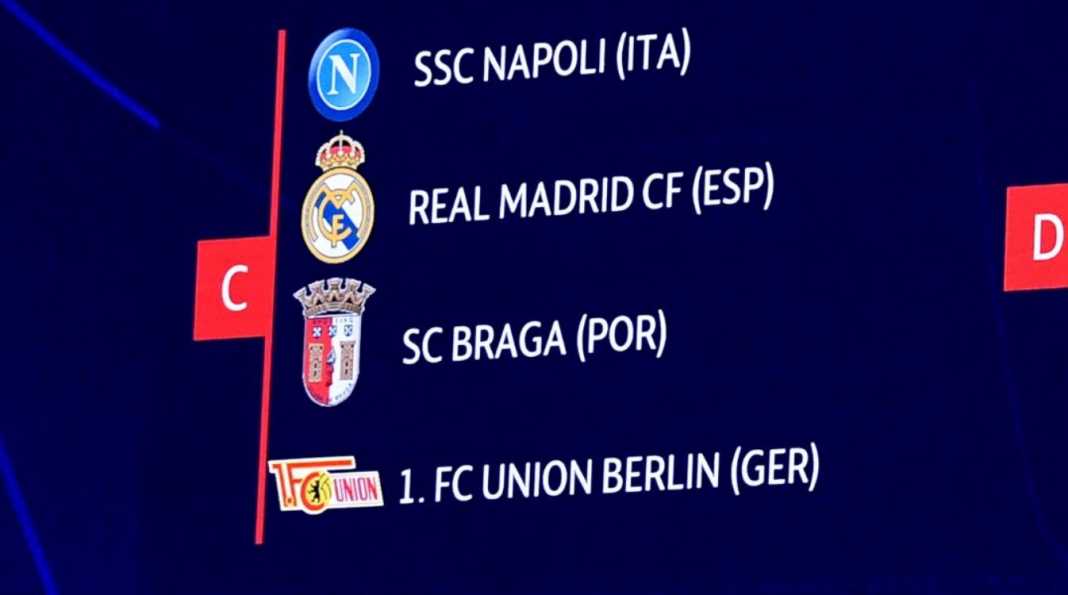 Grup C Liga Champions, Napoli, Real Madrid, SC Braga, Union Berlin Kasihan Dua Tim Debutan Liga Champions, Satu Kebagian Real Madrid, Satunya Barcelona
