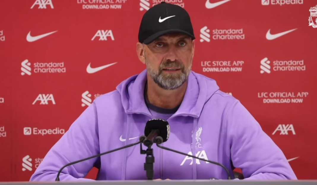 Jurgen Klopp dalam konferensi pers Liverpool Jurgen Klopp Sanjung Gol Berkelas Liverpool, Acungi Jempol Kualitas Dominik Szoboszlai