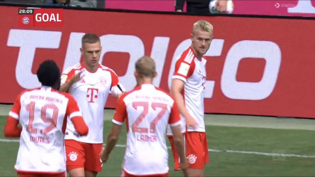 Matthijs de Ligt usai bikin gol ke gawang Bochum Biasa Satu dan Enam Menit, Tadi Malam Starter Langsung Bikin Gol Bayern Munchen