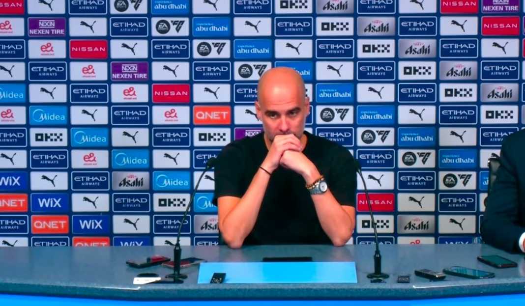 Pep Guardiola dalam konferensi pers pasca pertandingan Pep Guardiola Puji Kinerja dan Ketabahan Manchester City dalam Kemenangan Sulit