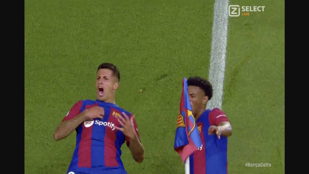 Perayaan gol Joao Cancelo kontra Celta Vigo Barcelona Luar Biasa! Tiga Gol Dalam 8 Menit Akhir Pertandingan!