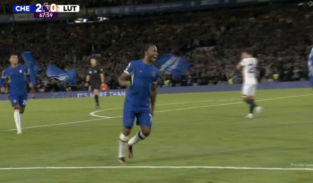 Raheem Sterling dua gol melawan Luton Prediksi Liga Inggris : Chelsea Pede Bisa Menang Lagi, Rekor Tandang Tim Tamu Buruk