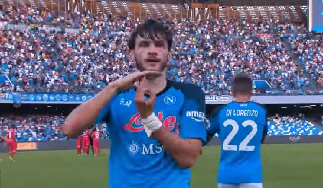 Selebrasi Gol Khvicha Kvaratskhelia Khvicha Kvaratskhelia Tiba-tiba Melempem, Apa Kata Pelatih Napoli?